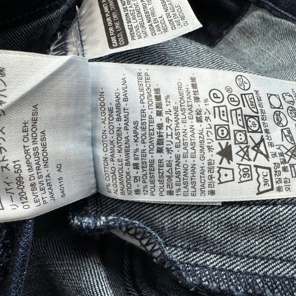 Levis Womens Size S Jean Jacket Blue Denim Button Dark Wash Stretch - Picture 6 of 6